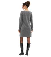 Abito corto da donna alla moda con fiocco glitterato, abito da sera 946548 Argento/Nero