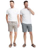 Classic FQ1924 FQHenry Men's Linen Shorts with Zipper (Style 21900626) in Beige or Grey