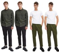 Classic CASUAL FRIDAY Men's Jersey Chinos (Style 20504819) in Blue or Green