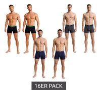 16-Pack Jeep Basic Boxer Shorts – Men's Cotton Underwear I101545-001 – Black, Dark Grey, or Dark Blue