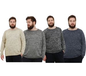 Classic BLEND BHDan BT Men's Fine-Knit Round-Neck Sweater – Plus Sizes 20713439 in Beige, Grey, Black, or Blue