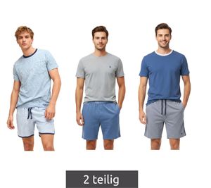 Ensemble shorty 2 pièces léger SCOTCH & SODA pour homme, composé d'un short en coton SSSP25M, disponible en bleu clair, gris marine et gris bleu