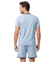 Ensemble shorty 2 pièces léger SCOTCH & SODA pour homme, composé d'un short en coton SSSP25M, disponible en bleu clair, gris marine et gris bleu
