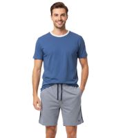 Ensemble shorty 2 pièces léger SCOTCH & SODA pour homme, composé d'un short en coton SSSP25M, disponible en bleu clair, gris marine et gris bleu