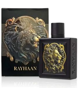 Eau de Parfum Rayhaan Lion pour Homme : Un parfum doux et épicé aux notes fraîches et chaudes, 100 ml, Flacon Noir
