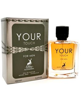 Élégant MAISON ALHAMBRA Your Touch Eau de Parfum Homme, Parfum Corps Aromatique et Frais, 30 ml Argent