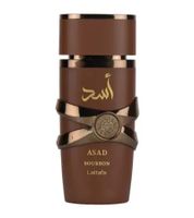 Lattafa Asad Bourbon Eau de Parfum Unisexe, Parfum Boisé Doux, Vaporisateur 100 ml, Marron