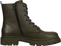 Botines de mujer BULLBOXER de alta calidad, con cordones, de piel auténtica, en verde oliva o marrón.