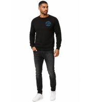 Men's casual crew-neck sweatshirt featuring a logo print and large back graphic (Style 19103) – available in black or grey