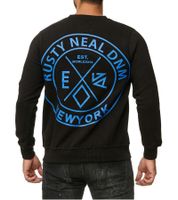 Men's casual crew-neck sweatshirt featuring a logo print and large back graphic (Style 19103) – available in black or grey