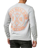 Men's casual crew-neck sweatshirt featuring a logo print and large back graphic (Style 19103) – available in black or grey