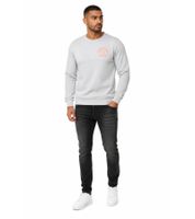 Men's casual crew-neck sweatshirt featuring a logo print and large back graphic (Style 19103) – available in black or grey
