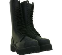 Timeless unisex Brandit Phantom genuine leather boots with a distinctive platform sole (Ranger/lace-up style) – "Second Choice" (minor cosmetic imperfections) – 9074-2 Black