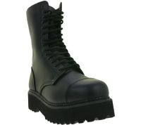 Timeless unisex Brandit Phantom genuine leather boots with a distinctive platform sole (Ranger-style lace-ups) – 2nd choice (minor cosmetic imperfections) – 9073-2 Black