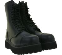 Timeless unisex Brandit Phantom genuine leather boots with a distinctive platform sole (Ranger-style lace-ups) – 2nd choice (minor cosmetic imperfections) – 9073-2 Black