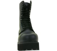 Timeless unisex Brandit Phantom genuine leather boots with a distinctive platform sole (Ranger-style lace-ups) – 2nd choice (minor cosmetic imperfections) – 9073-2 Black