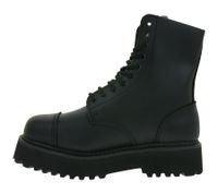 Timeless unisex Brandit Phantom genuine leather boots with a distinctive platform sole; military-style ranger boots/lace-up boots. Second-choice item – minor cosmetic imperfections. Color: Black (9072-2).