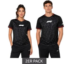Formula 1 F1 Unisex Crew-Neck Sports Shirt – 2-Pack – Subtle Camouflage Print – Black/Red (701222547 001)