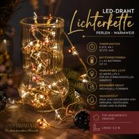 Waterproof LICHTMOMENTE string lights with timer function, 2.2 meters, 20 warm-white micro-LEDs, LED wire, 7566784, Gold