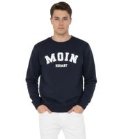 ZWILLINGSHERZ MOIN HEIMAT Sudadera de hombre - Jersey marítimo de invierno con cuello redondo (47061-5 Azul oscuro)