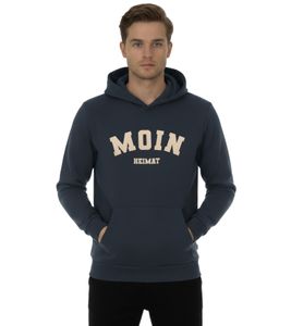 ZWILLINGSHERZ MOIN HEIMAT Men's Hoodie – Maritime Sweatshirt with Pocket 47059-5 Dark Blue