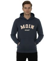 ZWILLINGSHERZ MOIN HEIMAT Hoodie Herren Kapuzen-Pullover maritimer Sweat-Pulli mit Tasche 47059-5 Dunkelblau