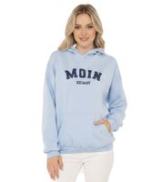 ZWILLINGSHERZ MOIN HEIMAT Sudadera con Capucha Mujer - Sudadera Marítima con Bolsillo (47058-18 Azul Claro)