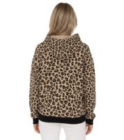 Sudadera con capucha ZWILLINGSHERZ Leo – Sudadera para mujer con estampado animal y bolsillo (47052-29 Beige/Negro)