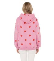 ZWILLINGSHERZ Herzchen Hoodie Damen Kapuzen-Pullover kuscheliger Sweat-Pulli mit Tasche 47055-22 Rosa/Rot