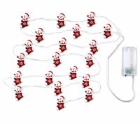 Waterproof LICHTMOMENTE LED wire string light with Santa sock motif, timer function, 2.2 meters, 20 warm-white micro LEDs (9843954, Silver)