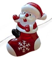 Waterproof LICHTMOMENTE LED wire string light with Santa sock motif, timer function, 2.2 meters, 20 warm-white micro LEDs (9843954, Silver)
