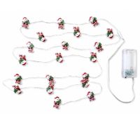 Waterproof LICHTMOMENTE LED wire string light with Santa & gift motif, timer function, 2.2 meters, 20 warm-white micro LEDs, 9843553 Silver