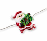 Waterproof LICHTMOMENTE LED wire string light with Santa & gift motif, timer function, 2.2 meters, 20 warm-white micro LEDs, 9843553 Silver