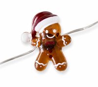 Waterproof LICHTMOMENTE LED wire string light with gingerbread man motif, timer function, 2.2 meters, 20 warm-white micro LEDs (9843855, Silver)