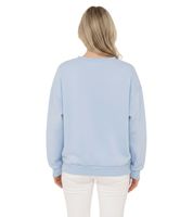 Maglione invernale da donna ZWILLINGSHERZ MOIN HEIMAT, modello nautico con scollo rotondo, codice 47060, disponibile nei colori blu scuro o azzurro