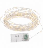 Luci decorative a filo LED impermeabili LICHTMOMENTE con funzione timer, 5,4 metri, 50 micro LED bianco caldo, 9844149 Argento