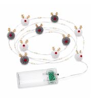 Luci decorative a LED impermeabili LICHTMOMENTE con motivo alce in peluche, funzione timer, 2,3 metri, 20 micro LED bianco caldo, 9825250 Argento