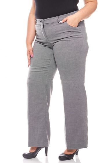 Pantalon en tissu business à motifs Sheego Noir