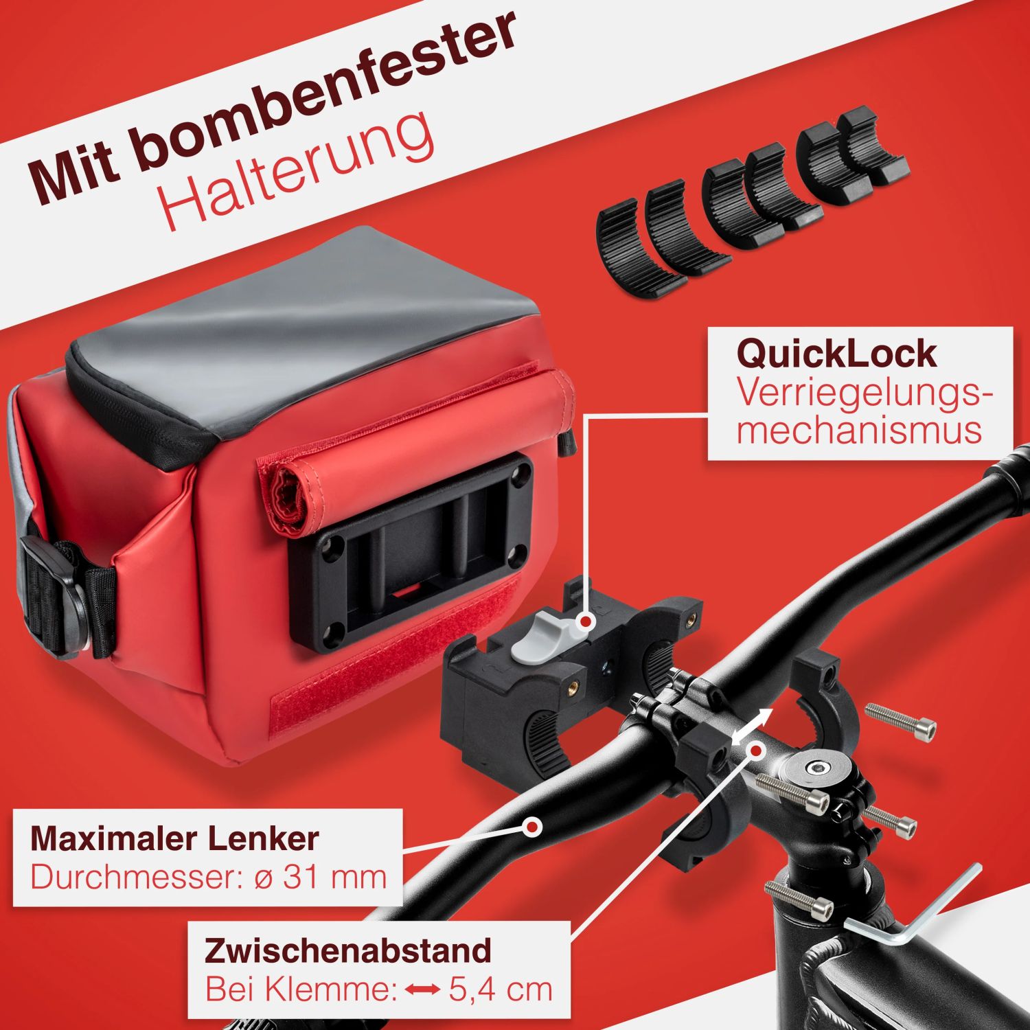 Valkental Valk 3in1 City Bag Fahrradtasche am Lenkrad-Schwarz | sportkopf  Helme & Brillen