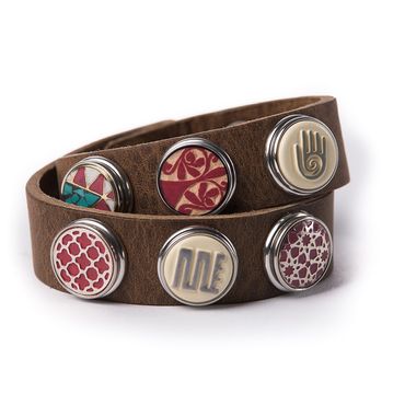 Noosa Armband Wrap Bracelet Double Skinny midbrown