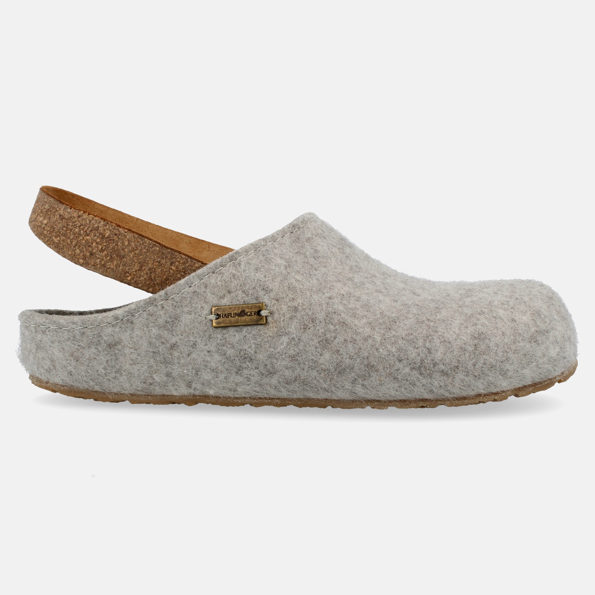 graue Damen Hausschuhe mit Wechselfussbett von Haflinger