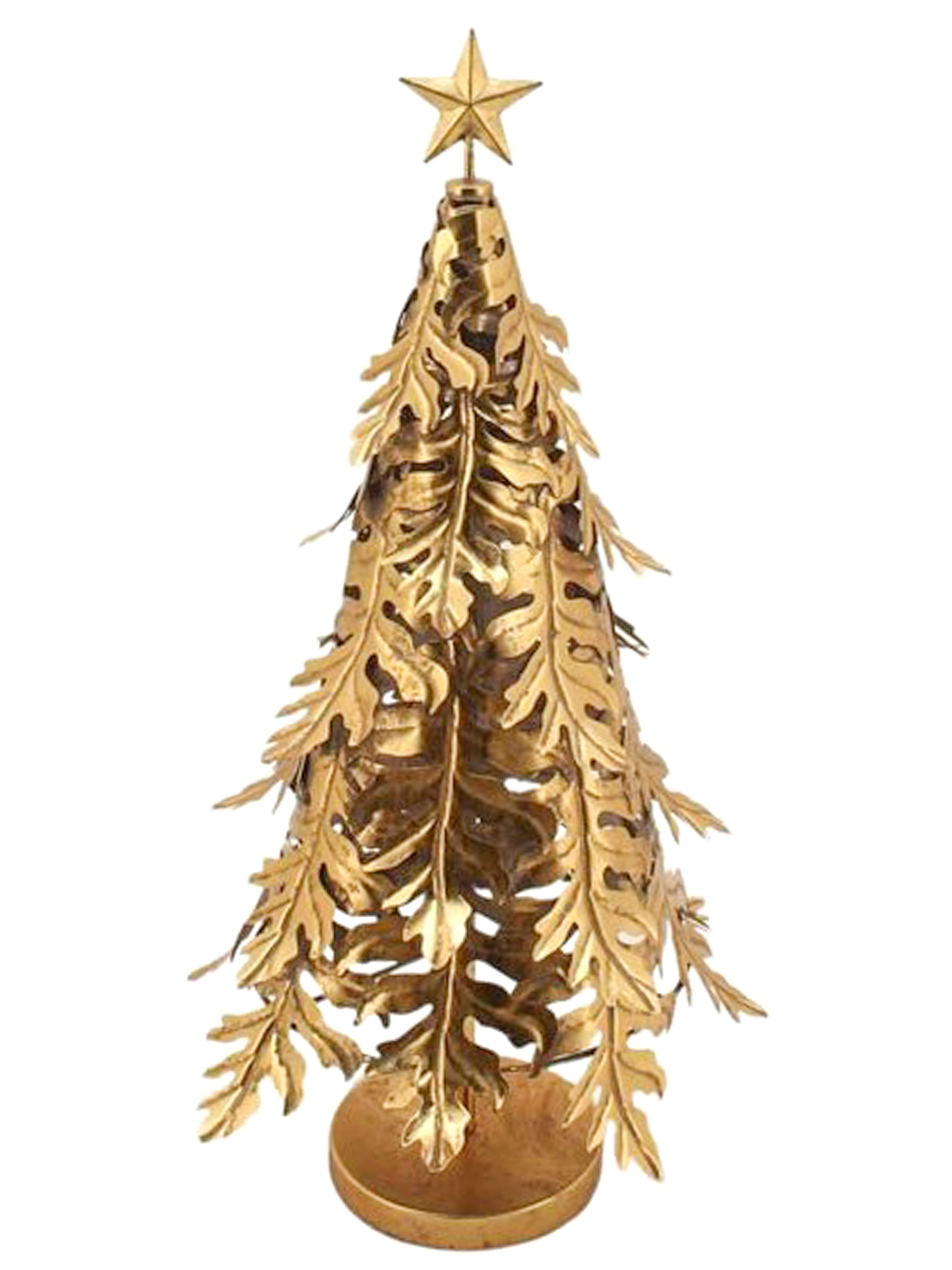 AMDesign Weihnachtsbaum Künstlich Metall 83cm Antik-Gold  deko-schwester