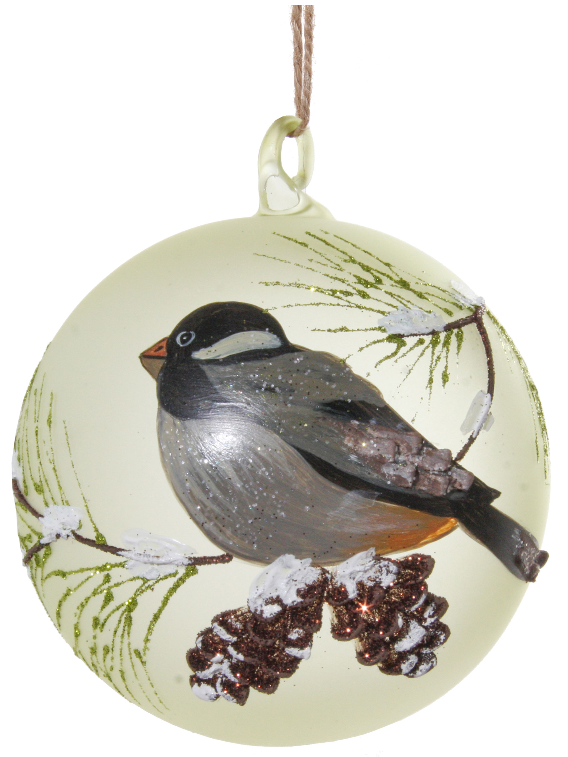 SHISHI Christbaumkugel gemalter Vogel 10cm Grün | deko-schwester