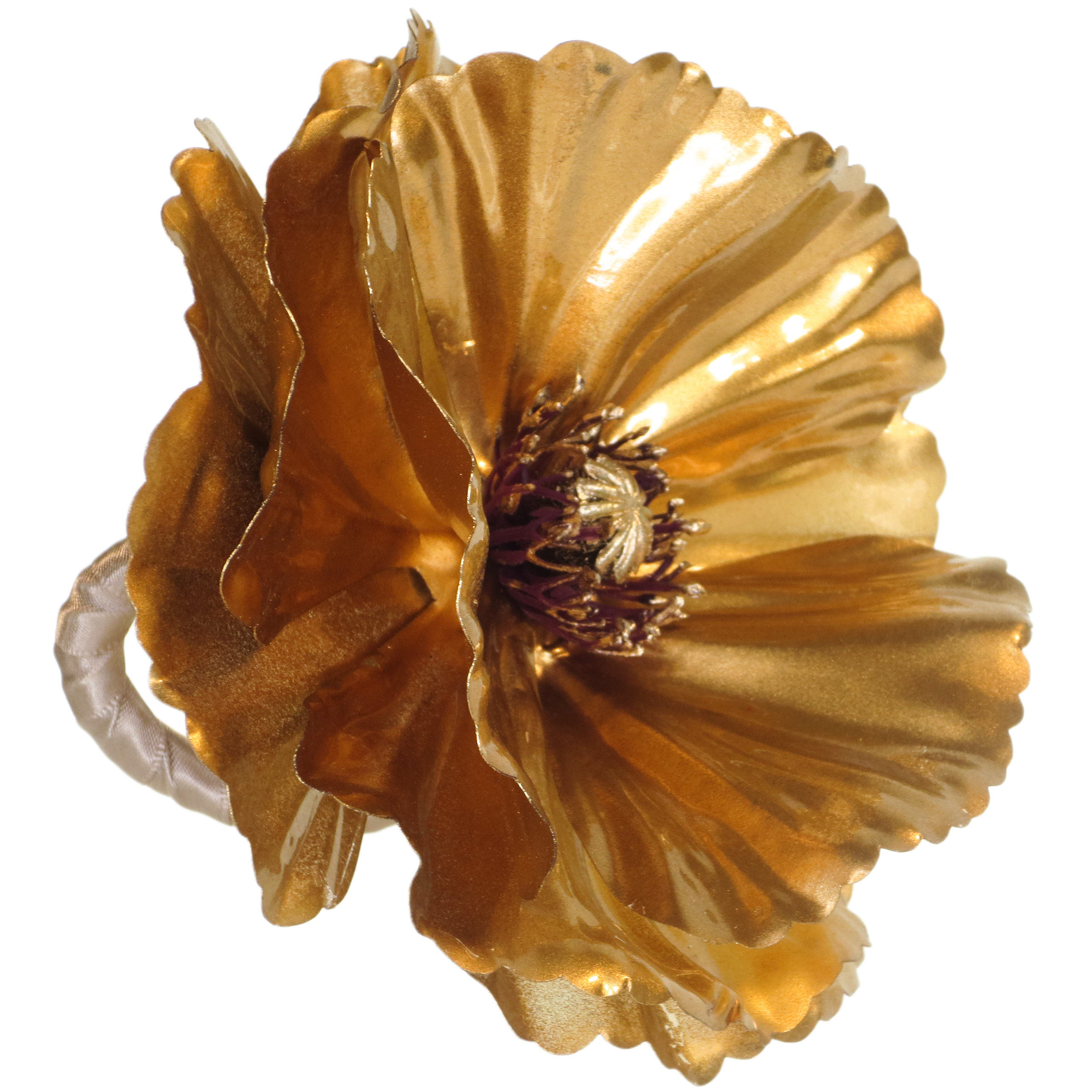 EDG Enzo De Gasperi Serviettenring Mohnblüte 11cm Gold | deko-schwester