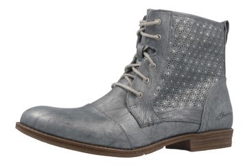MUSTANG - Damen Schnür-Booty - Blau Metallic Schuhe in Übergrößen