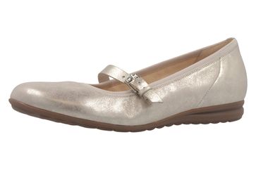 GABOR comfort - Damen Spangenballerinas - Platin Schuhe in Übergrößen