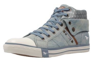 MUSTANG - Damen High Top Sneaker - Blau Schuhe in Übergrößen