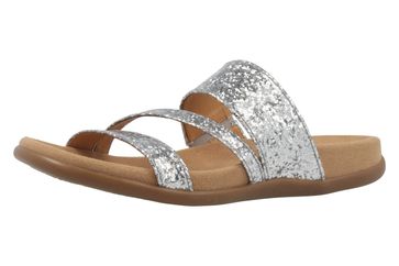 GABOR - Damen Pantoletten - Glitter Silber Schuhe in Übergrößen