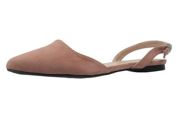 ANDRES MACHADO - Damen Slingback Ballerinas - Nude Schuhe in Übergrößen