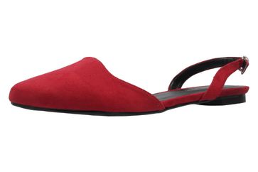 ANDRES MACHADO - Damen Slingback Ballerinas - Rot Schuhe in Übergrößen